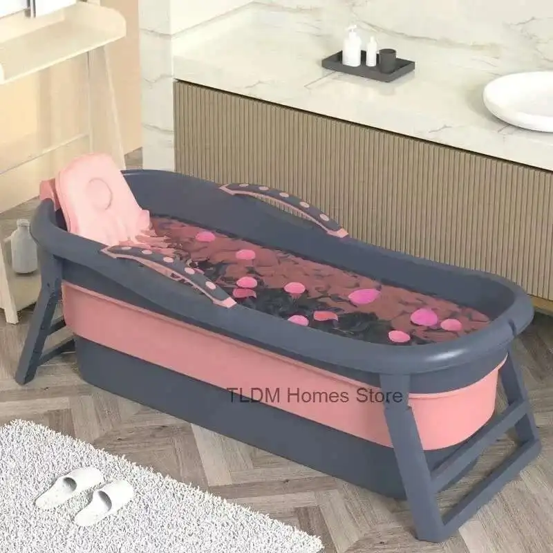 حوض استحمام قابل للطي للبالغين أحواض استحمام كبيرة لكامل الجسم أحواض استحمام منزلية شتوية سبا حوض استحمام ساخن قطعة أثرية حوض استحمام محمول من البلاستيك الحديث