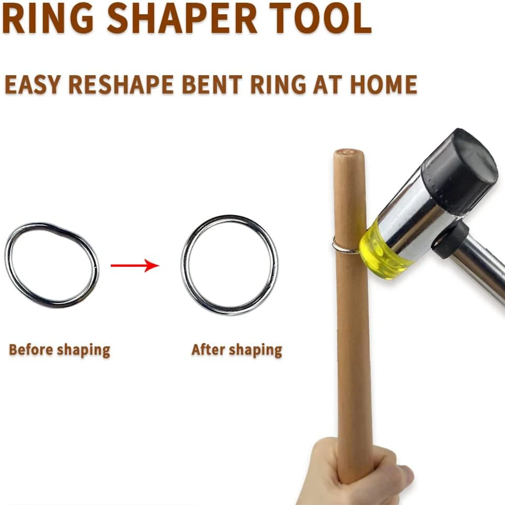 DIY Jewelry Making Measuring Tools Mandrel Handle Hammers Ring Sizer Finger Measuring Stick For Professional Ring Enlarger Stick