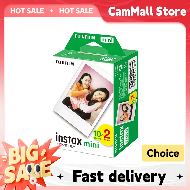 Fujifilm Instax أفلام حافة بيضاء صغيرة ، ورق صور ، ميني فوري 11 ، 9 ، 8 ، 25 ، 50 ثانية ، ورق كاميرا فوجي ، 10 أوراق ، 20 ورقة