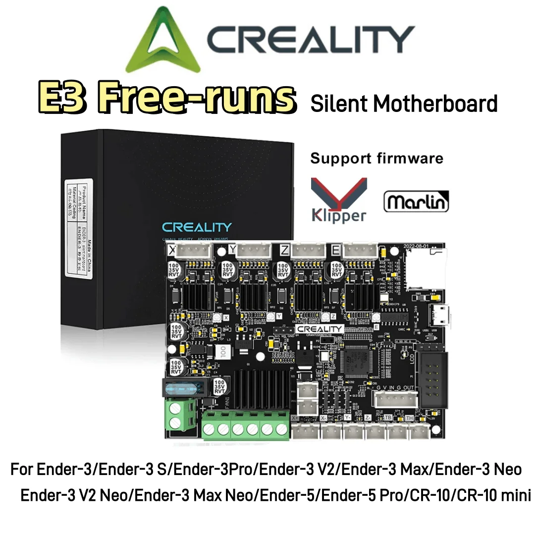 

CREALITY E3 Free-runs Silent Motherboard Upgrade kit 32bit ARM Cortex-M4 Support Marlin and Klipper Firmware Motor Drive TMC2209