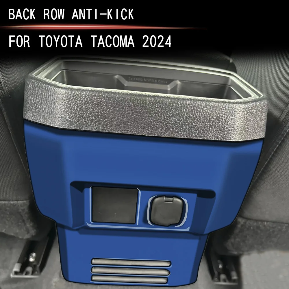 

For Toyota Tacoma 2024 2025 Carbon Fiber Accessories Rear Armrest Box Air Conditioning AC Vent Outlet Water Cup Panel Cover Trim