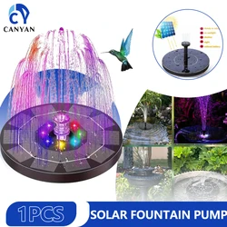 1.5W Solar Fountain Pump, with 6 nozzles Solar Bird Bath Fountain, Garden Decoration Floating Garden Waterfall Fountain Pump