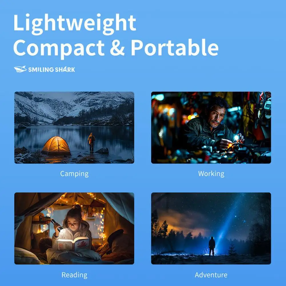 Linterna Led recargable, linterna potente Ultra fuerte de 4 modos con batería integrada, linterna táctica para exteriores Campi T3x1