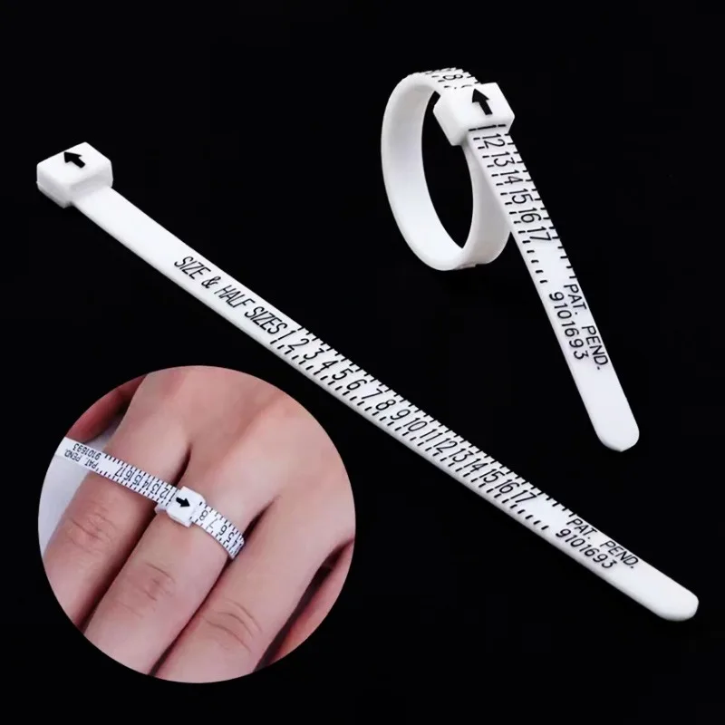 1pc Ring Size Measuring Device, Size Measuring Tool, Reusable Finger Size Measuring Ruler, Jewelry Size Tool 1-17 Ring Size