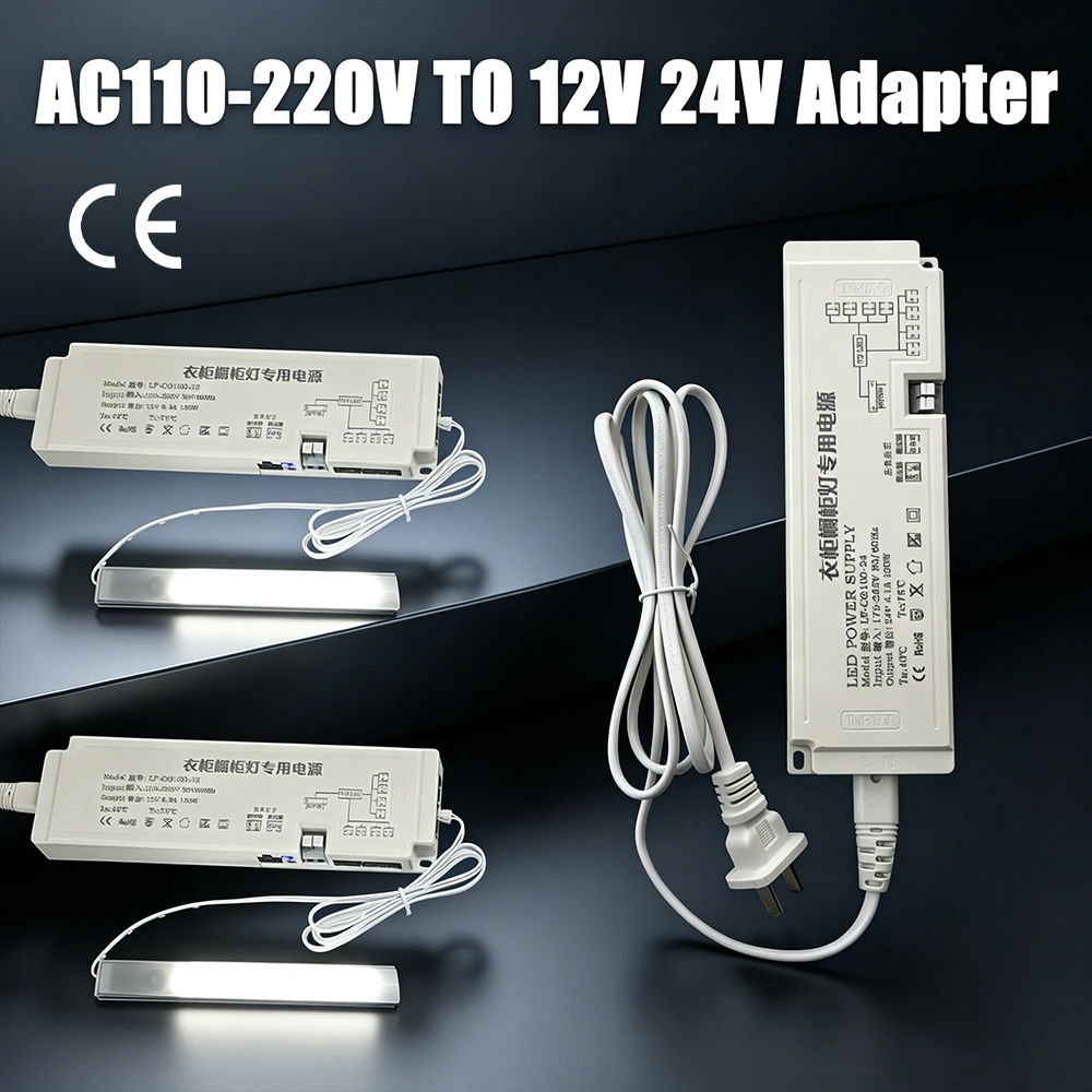 110V220V to DC12V/24V 36W 48W 60W 100W Ultra Thin Lighting Transformers for LED Strip Constant Power Supply Driver European Plug