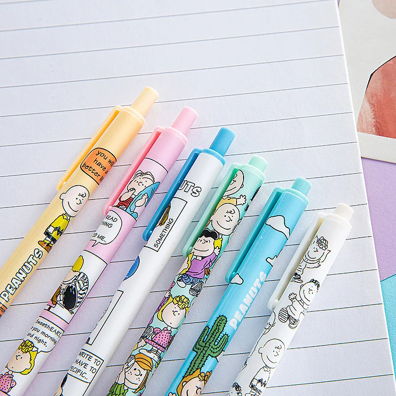 New Snoopy Cartoon Anime Charlie Press Creative Press penna neutra cancelleria per studenti penna per firma per ufficio regali di compleanno per