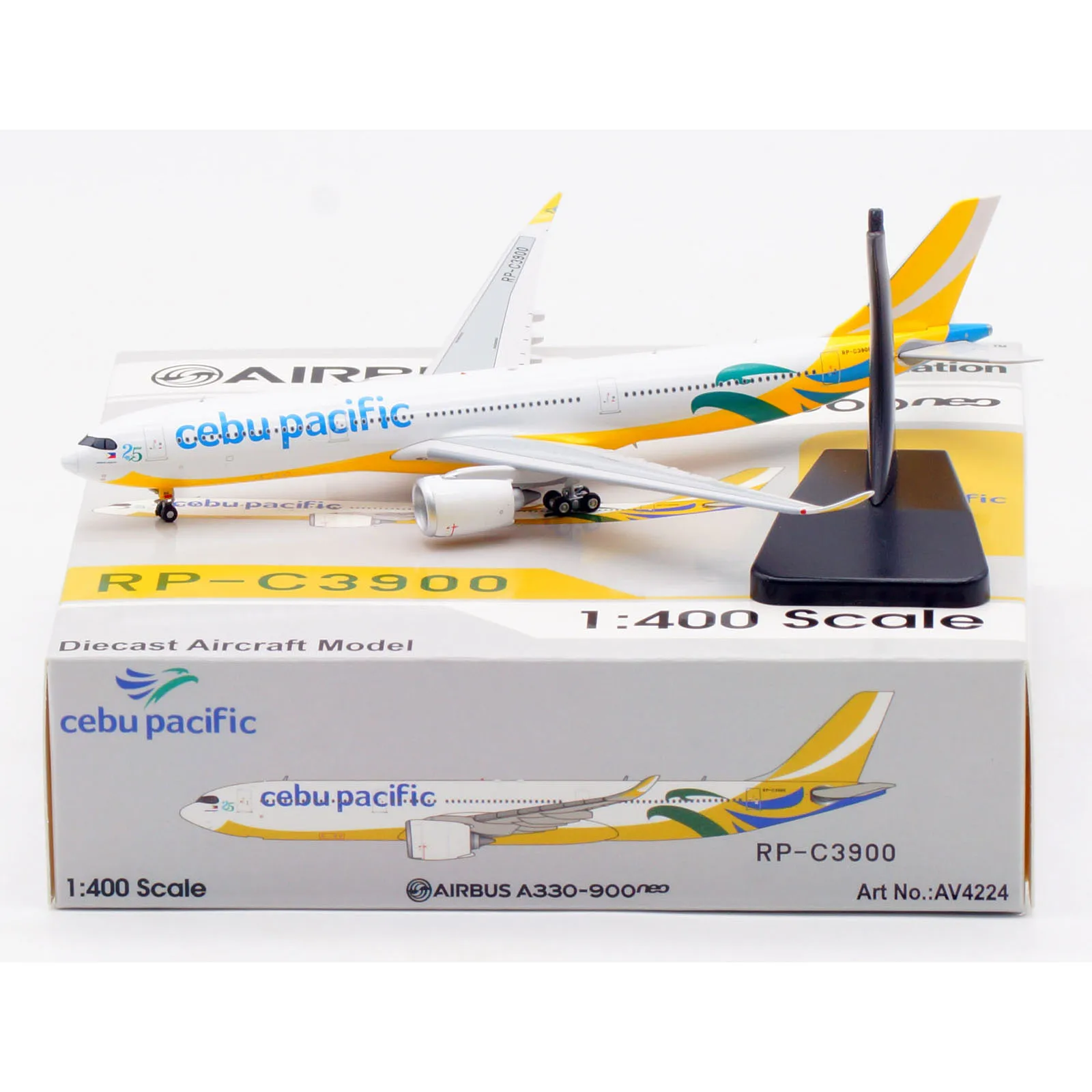 

AV4224 Alloy Collectible Plane Gift Aviation 1:400 Cebu Pacific Airbus A330-900 Diecast Aircraft Jet Model RP-C3900 With Tractor