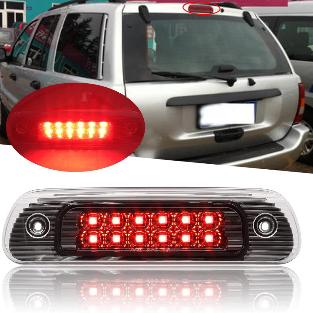 For 1999-2004 Jeep GRAND CHEROKEE WJ LED THIRD 3RD Tail Brake Light Stop Lamp Smoke and Clear Car Accessories