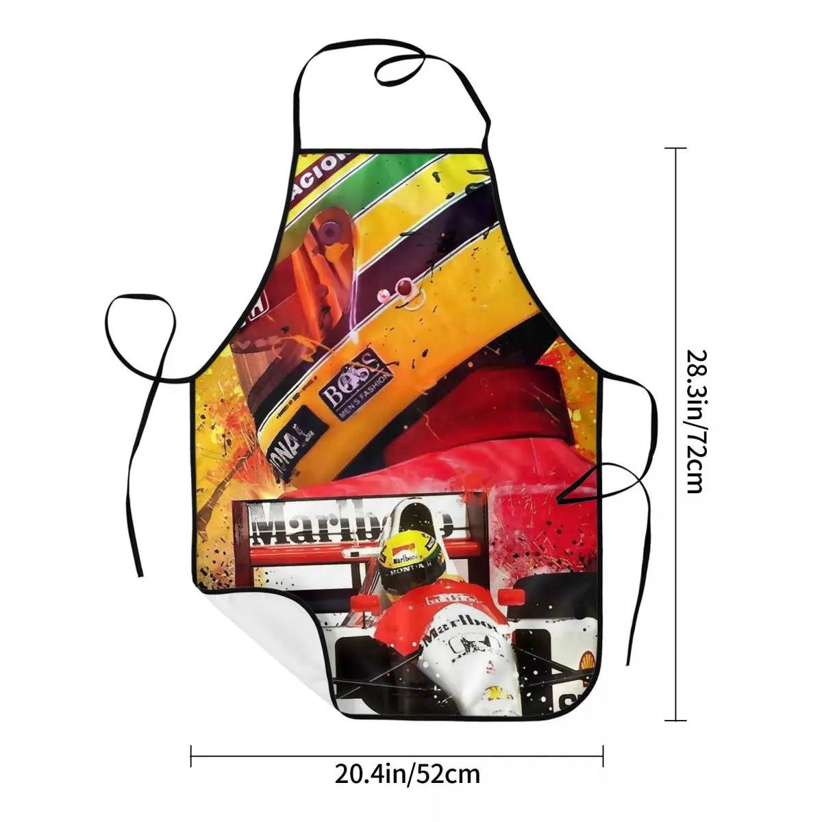 أيرتون سينا سباق السيارات مآزر الشيف الطبخ المطبخ Tablier مريلة مقاومة للماء تنظيف المطبخ بينافور للنساء الرجال البستنة #5