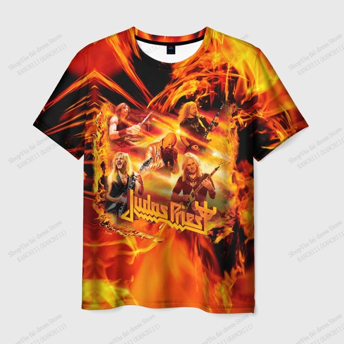 2026 New Rock Band Judas Priest Tour 3D Print T-shirt Men Women Fashion Hip Hop Oversized Short Sleeve Tops Tees Kids Clothing