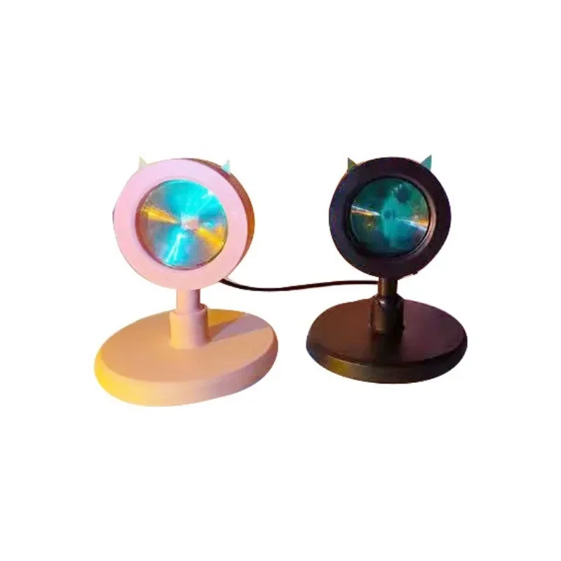 Sunset Lamp Led Projector Remote Control Rainbow Atmosphere Night Light Photographic Home Background Wall Decoration Lamp