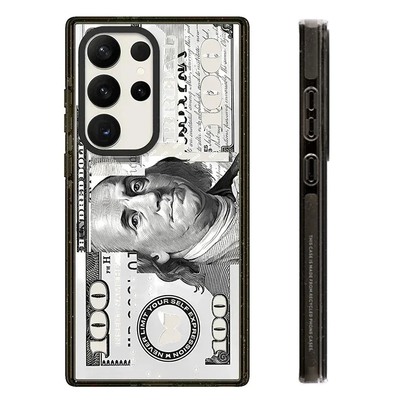 

Dollar Ghost MagSafe Acrylic Black Border Case for Samsung Galaxy S22 Ultra S23 Ultra S24 Ultra Shell