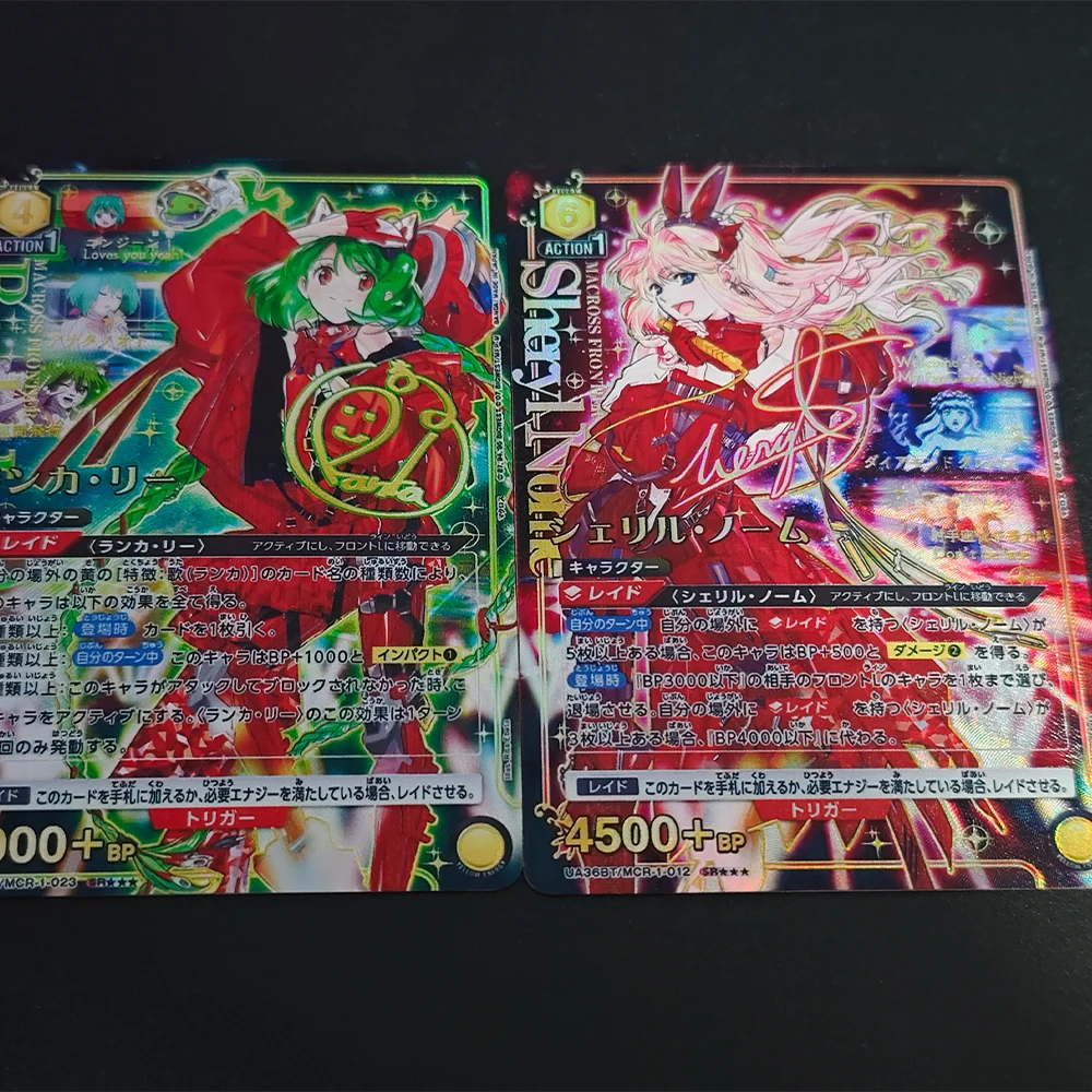 Anime Union Arena Collection Card Macross F Ranka Lee Sheryl Nome Signature Card Vergulden Getextureerde Breking Flash Card Kid Gift