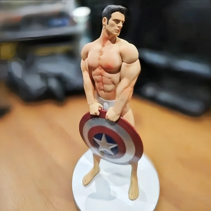 โมเดลของเล่นสะสมแอ็คชั่นฟิกเกอร์กัปตันอเมริกา คริส เอเวเวนส์ แบบมือถือพร้อมอุปกรณ์เสริม ของเล่นพีวีซีเคลื่อนที่ได้ ของขวัญ