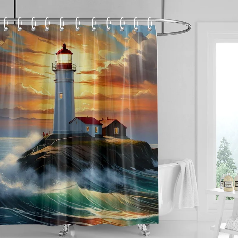 

Водонепроницаемая занавеска для душа с изображением морской жизни, занавеска для перегородки ванной комнаты, декоративная занавеска для душа 180x180 см