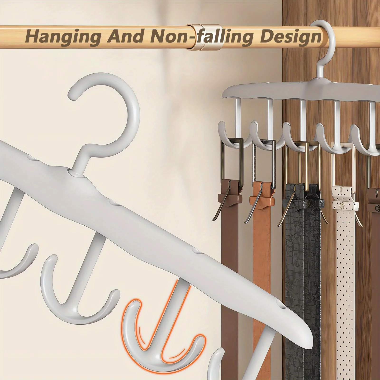 Multi Rotating Display Hangers for Closet, Bra Organizer, Scarf, Belt, Tie, 12 Hooks Rack for Women and Men, Saving Space