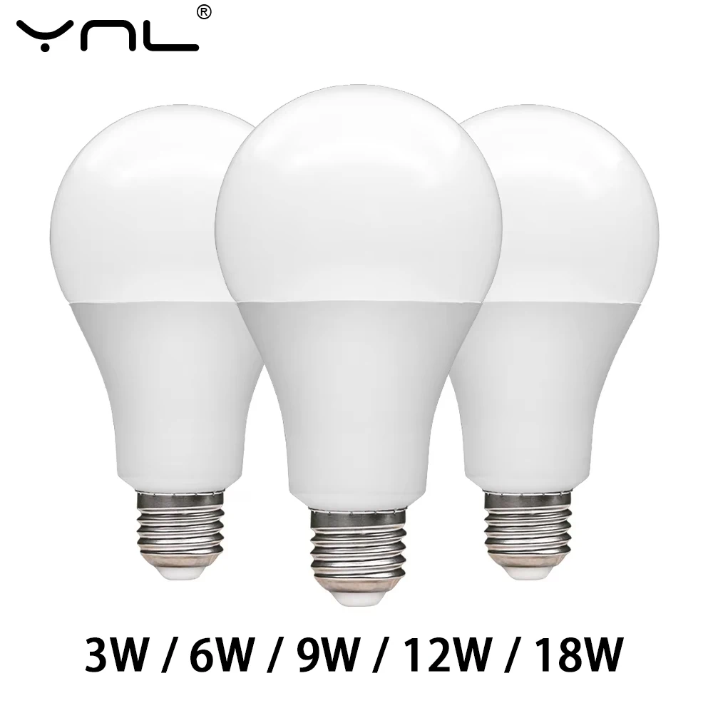 

E27 LED Bulb Lamp AC 220V 240V 3W 6W 9W 12W 15W 18W High Brightness LED Light Bulb For Table Lamp Spotlight Indoor Lighting