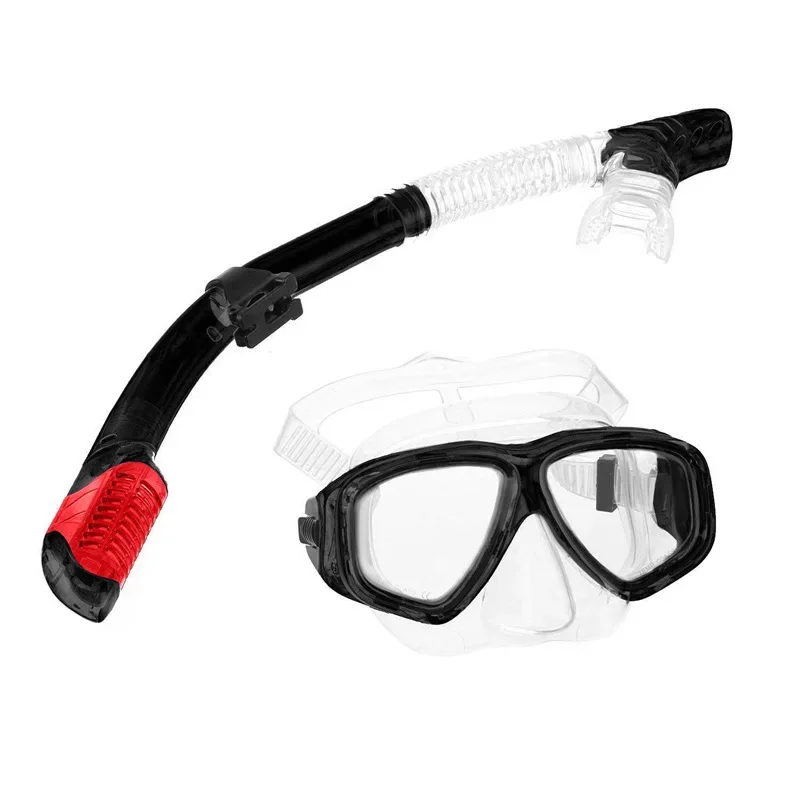 Snorkeling Sanbao Snorkeling Set Snorkeling Mask Tempered Glass Mask Anti-fog diving goggles Full dry breathing tube