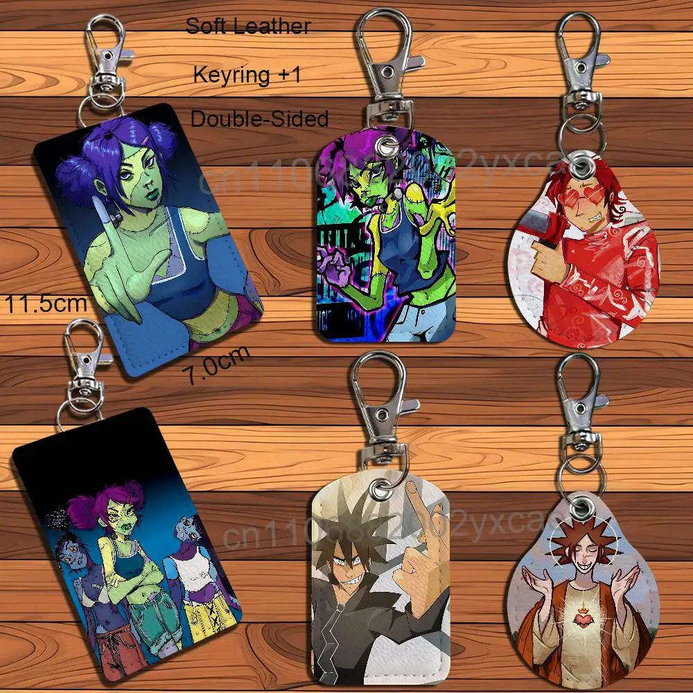 

Powerful Rock MSI J-Jimmy Urine Rectangle ID Card Case Keychain Access Card Bag Key Tag Ring Leather Card Holder Key Ring Access