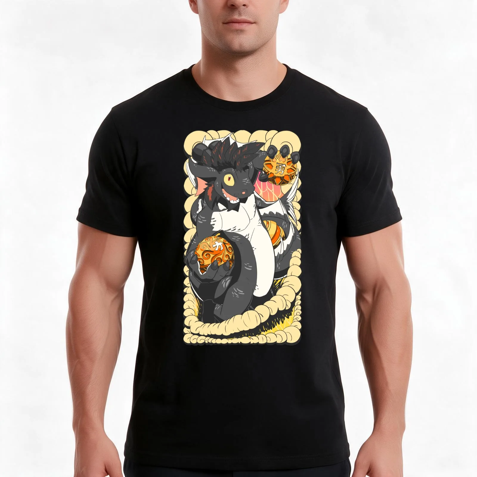 Karasugoi Hajiro koi dragon [By Taphen] T-Shirt, Summer Casual Cotton Tee, Oversized Streetwear Tops, Vintage Graphic Print
