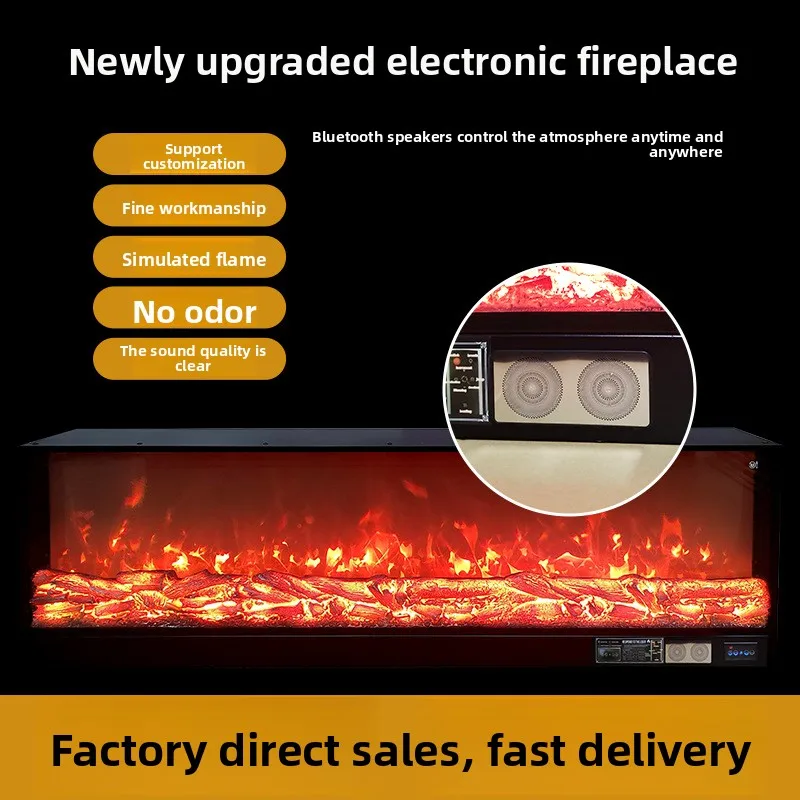 Fireplace core, fake flame, electronic embedded electric firewall, simulated flame, decorative LED furnace core, custom design