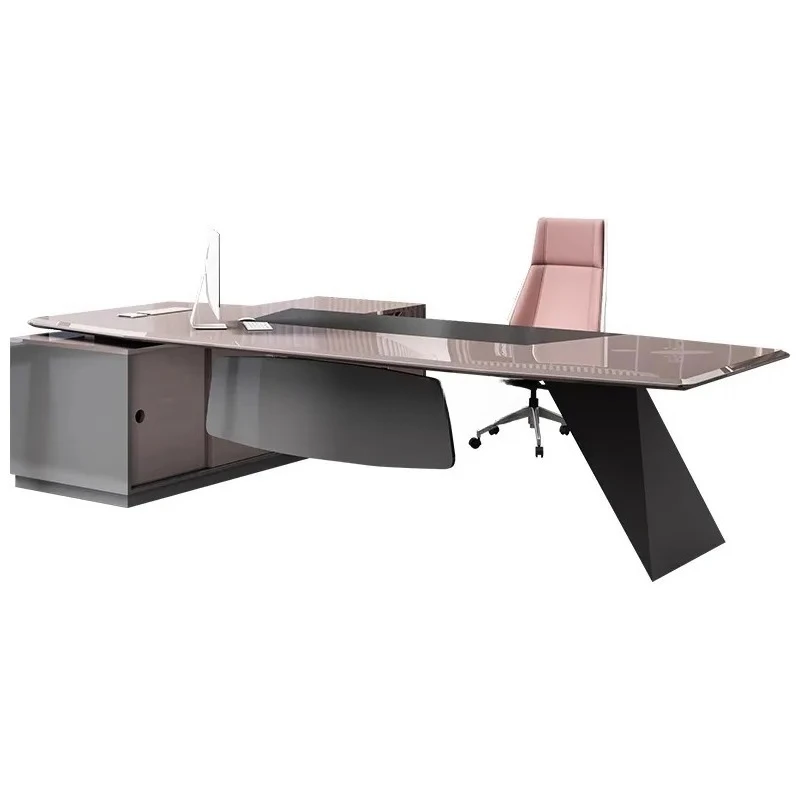A  New paint boss female president table simple modern white office beauty salon table