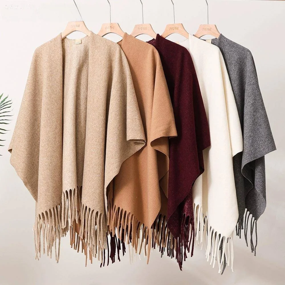 elegant-thickened-woolen-ladies'-wrap-coat-winter-warm-shoulder-neck-protection-large-open-fronted-shawl-european-style-summer