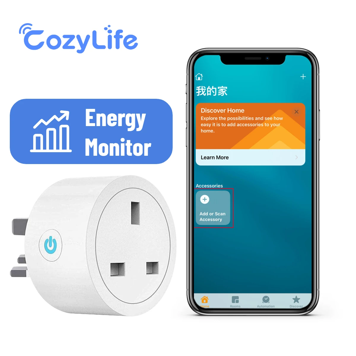 4 PCS HomeKit UK Plug With Energy Monitering WiFi Wireless Smart Socket 16A APP Remote Timer Outlet Works With Alexa Google Home