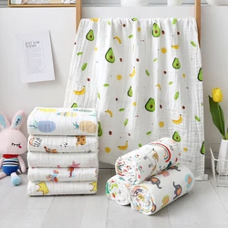 Baby Bath Towel Newborn Bathrobe Cotton Swaddle Blanket for Boy Girl 4-Layer Gauze Infant Washcloth Children's Blanket