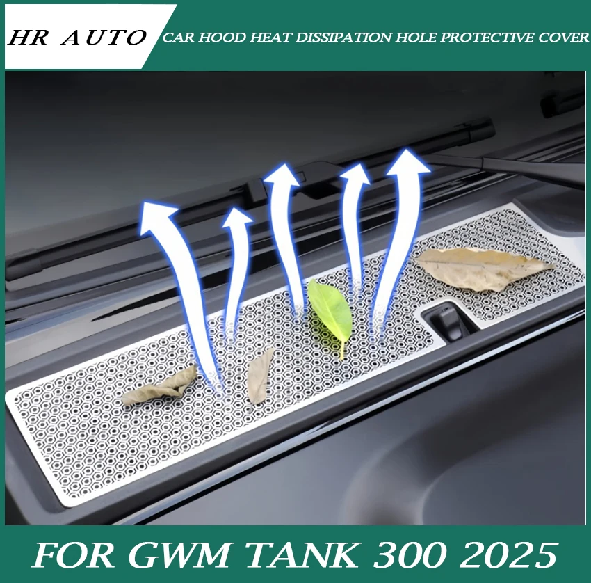 

Автомобильный капот, защитный чехол с отверстием для рассеивания тепла, подходит для GWM Tank 300 2024, высококачественный модифицированный автомобильный чехол на капот, сетка от насекомых