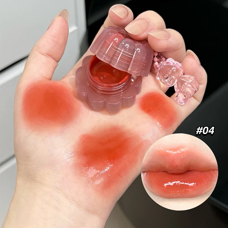 QIBEST-brillo de labios hidratante, Gel de doble uso para labios y mejillas, gelatina con brillo de agua, colorete colorido para mejillas y labios, crema para manchas de labios