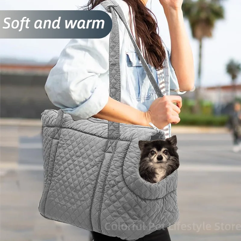 

Dog Carrier Bag Breathable Warm Cat Carrier Bag Pet Outing Portable Soft Cat Puppy Kitten Handbag Crossbody Small Pet Slings