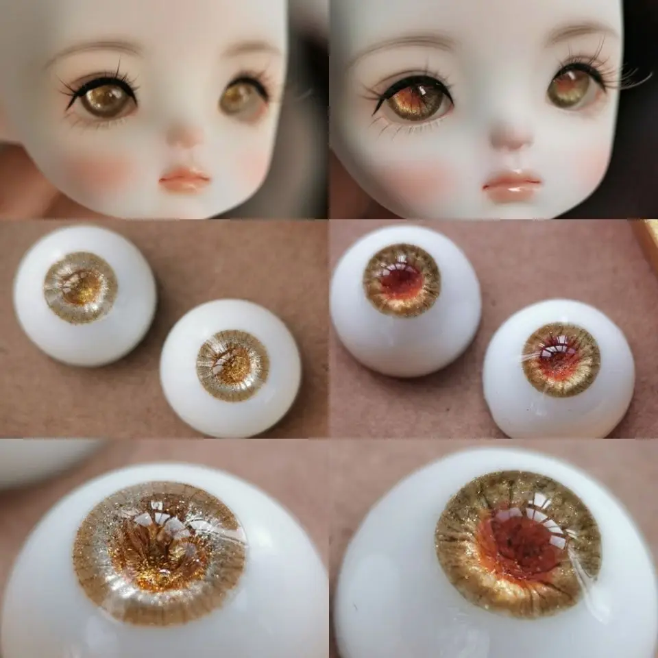 

New Doll Eyes 12/14/16/18mm for 1/3 1/4 1/6 Bjd Doll Plaster Eyeball Diy Girl Toys Beautiful Dress Up Bjd Eye Doll Accessories