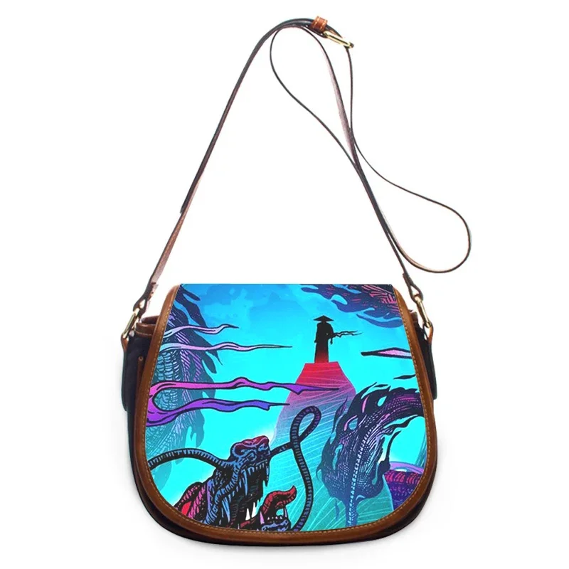 Samurai 3D Print New Fashion Women Crossbody Bag Luxury Handbags Women Bags Zipper Shoulder Bag Women Shoulder Bag