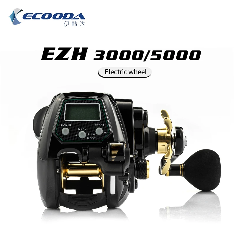 

ECOODA EZH 3000 5000 Electric Reel 8-15kg Drag Power Fish Boat Fishing Reel 10+1BB Electric Count Reel BaitCasting Fishing Wheel