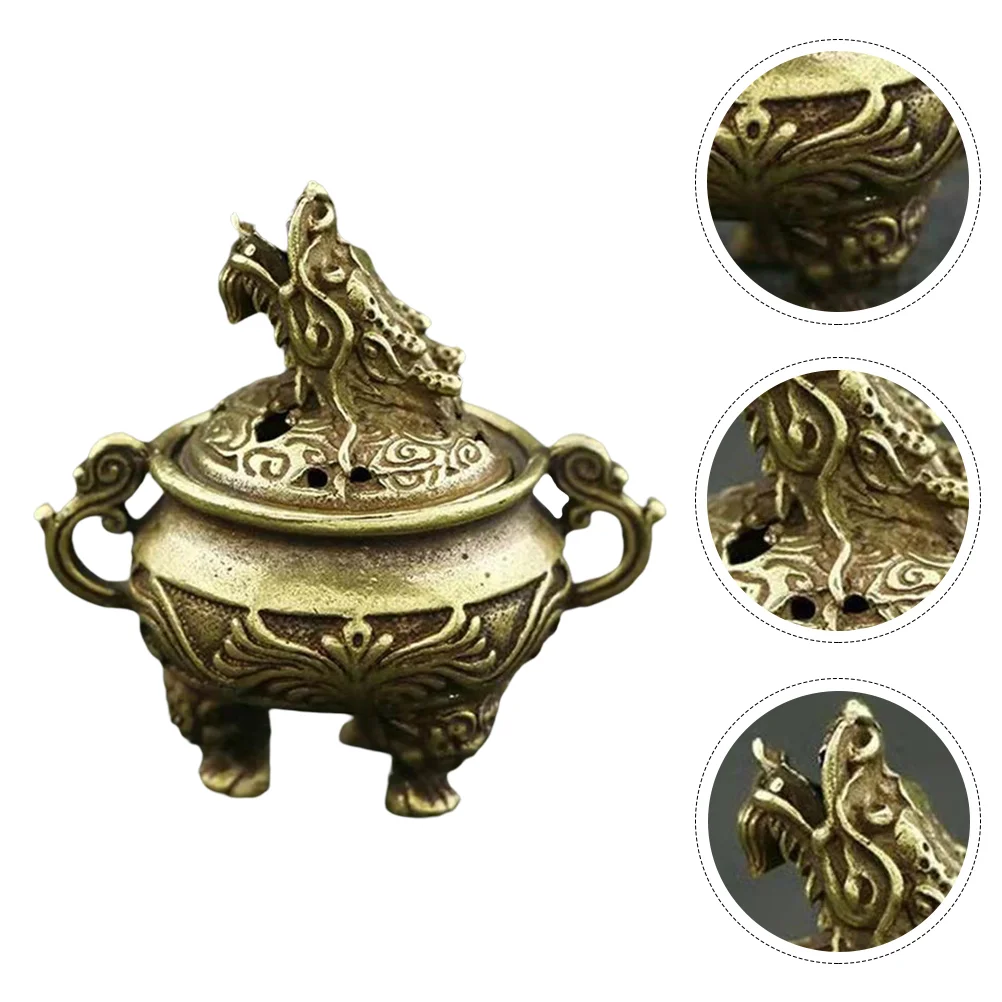 

Small Incense Burner Container Burning Desktop Decor Cell Holder Brass Craft Creative Practical