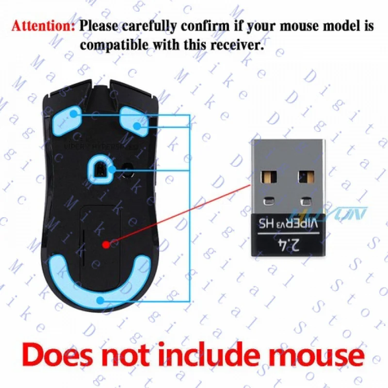 H  USB Dongle Receiver Adapter for Razer Viper V3 Hyperspeed Wireless Gaming Mouse