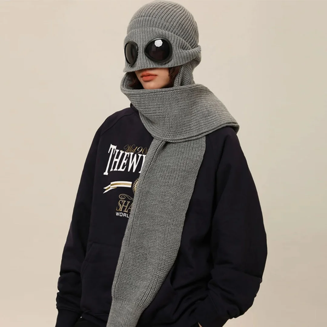 

Трансграничная шапка, детская зимняя ветрозащитная шапка для езды на велосипеде, толстая и теплая шапка-шарф для пилота, цельная шапка двойного назначения