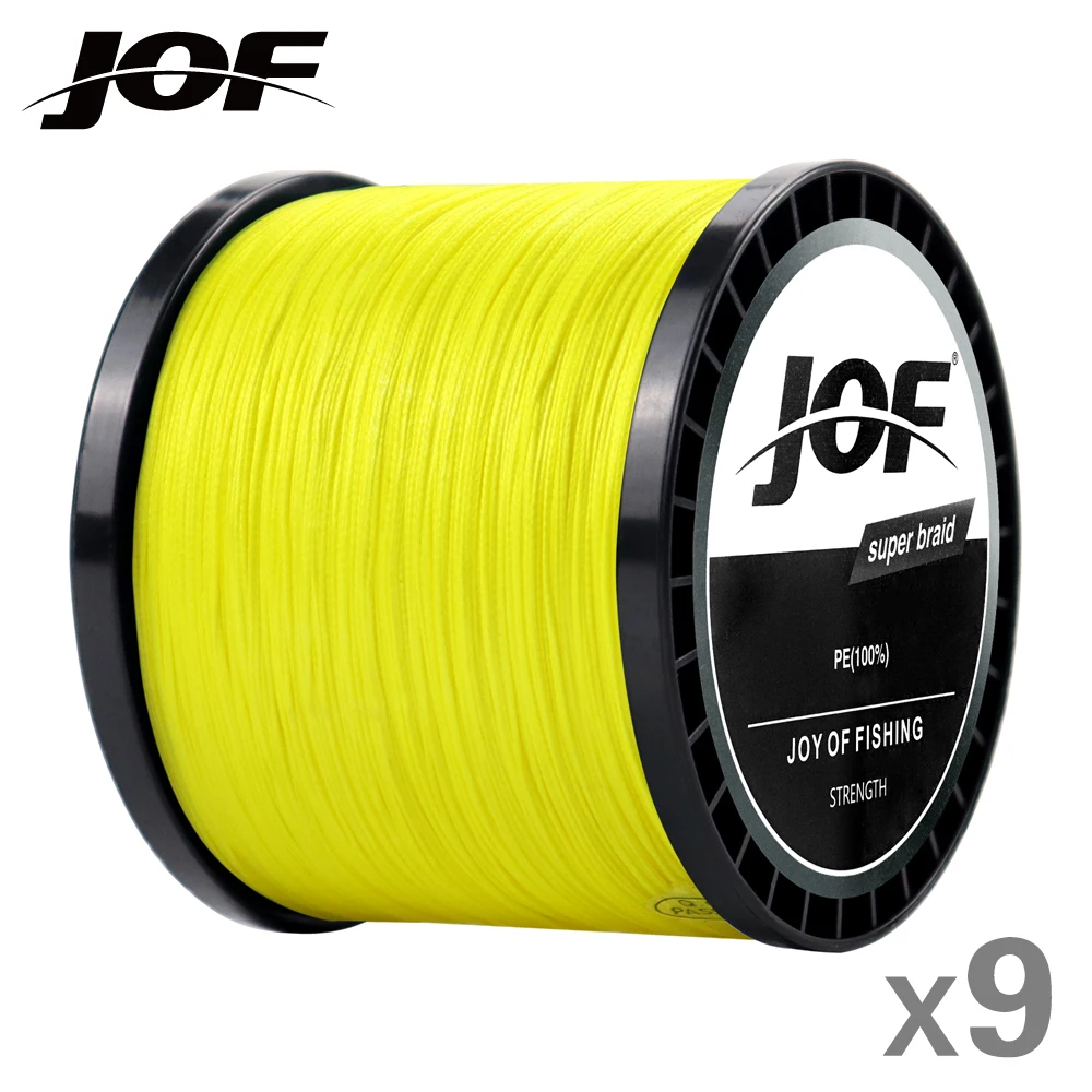 JOF 9 Strands 1000M 500M 300M Braided Fishing Line Multifilament Pesca Carp Super Strong Weave Sea Saltwater Extreme 100% PE