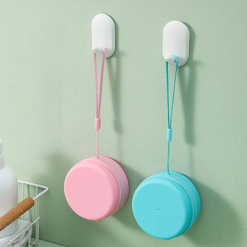 1pc Portable Bathing Brush Hanging Bath Body Scrubber Soap Case Silicone Brush Massage Hair Tactile Brush bath sponge