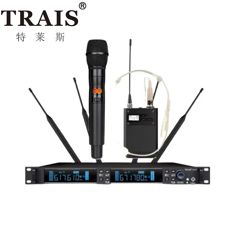 Trais True Diversity Wireless Microphone Handheld Bodypack Stage Performance UHF Wireless Microphone