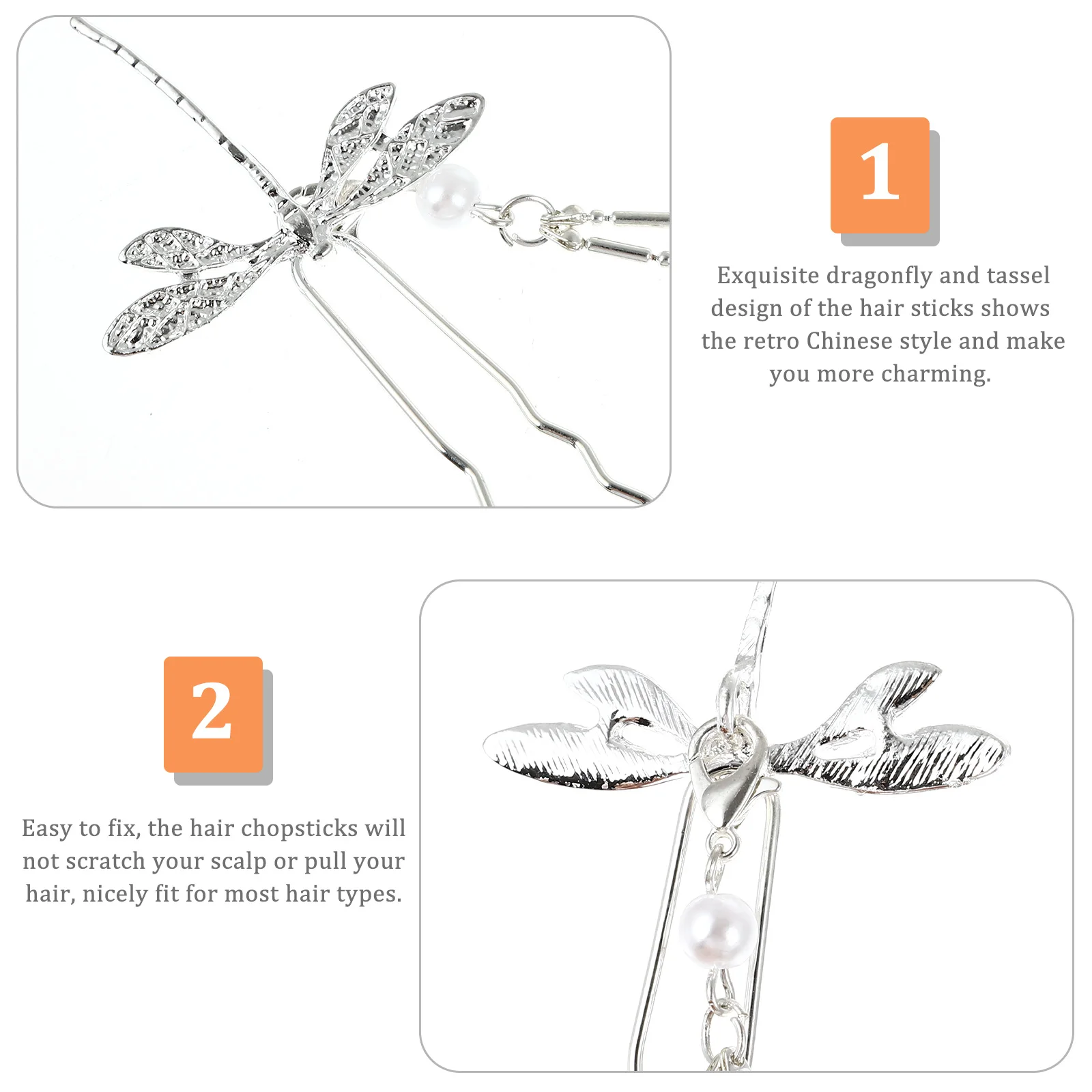 

2pcs Chinese Design Chopsticks For Long Sticks For Long Forks Buns Women Hair Chinese Hair Accessories Accessories