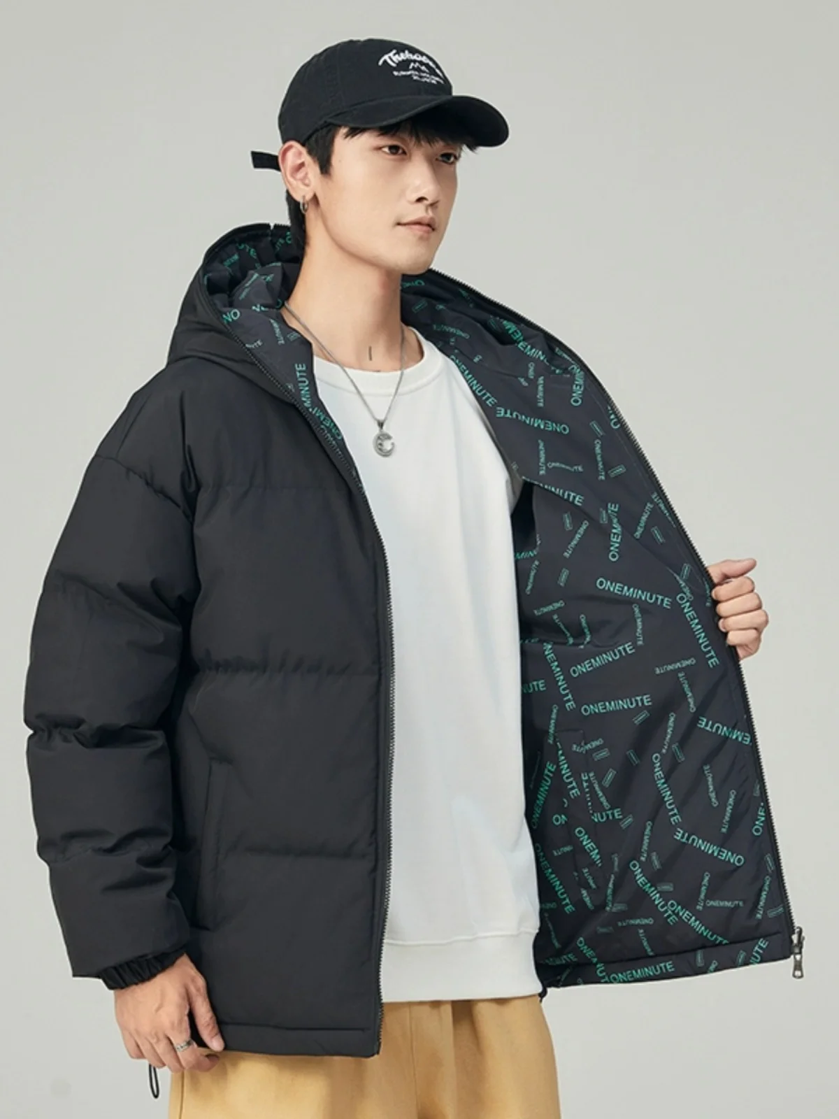 Cappotto invernale con cappuccio indossabile double face in cotone Jaet 300 Pou American Sle da donna taglie forti Coppia abbinata a tutte le stagioni