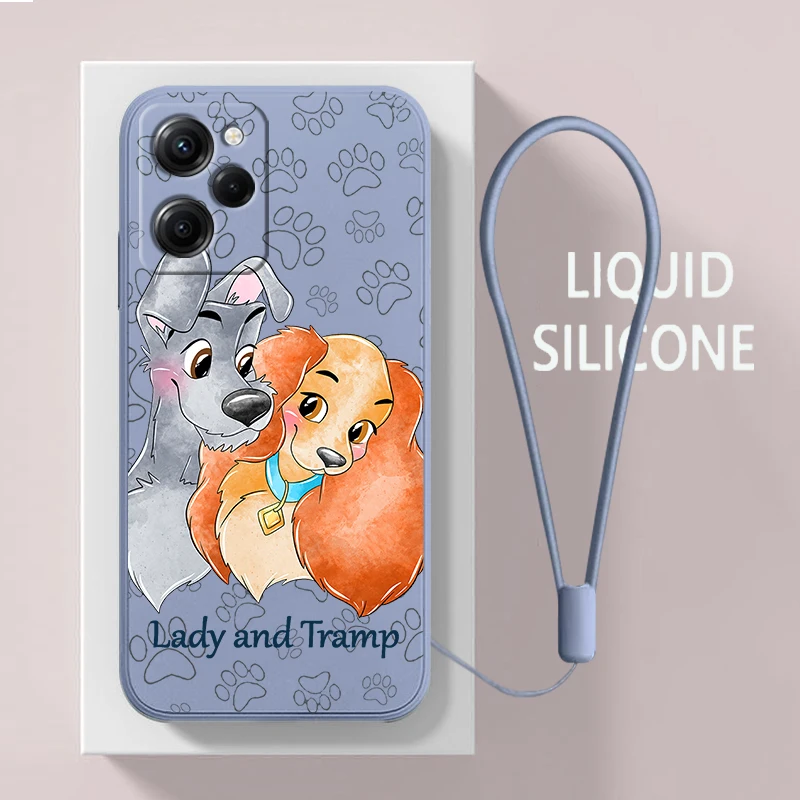 Lady And The Tramp For Xiaomi POCO M6 X5 M5 C40 M4 X4 F4 C40 X3 NFC F3 GT M4 M3 Pro X2 4G 5G Liquid Rope Phone Case Cover