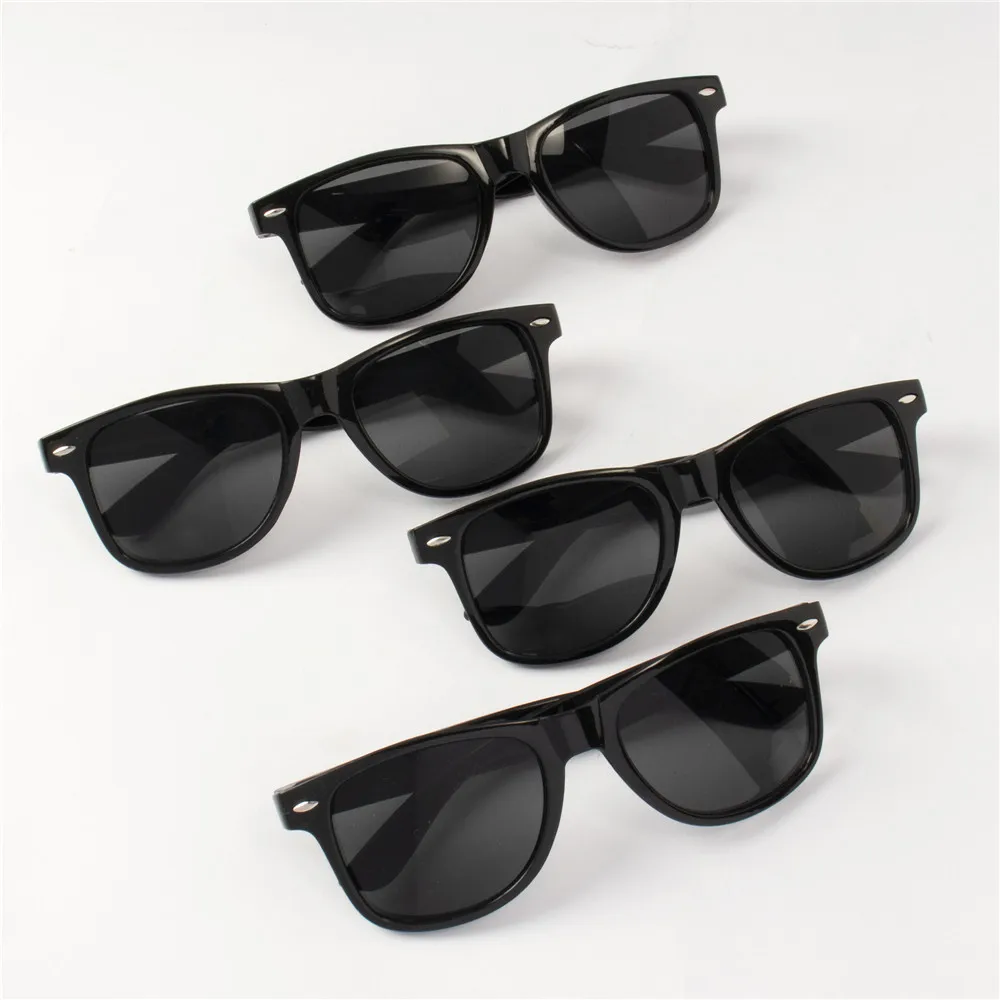 4 Stück klassische schwarze quadratische modische Brille mit Bolzendekoration für Party, Fotografie, Hochzeit, Geburtstag, Abschlussfeier, Wandern – Detail 1