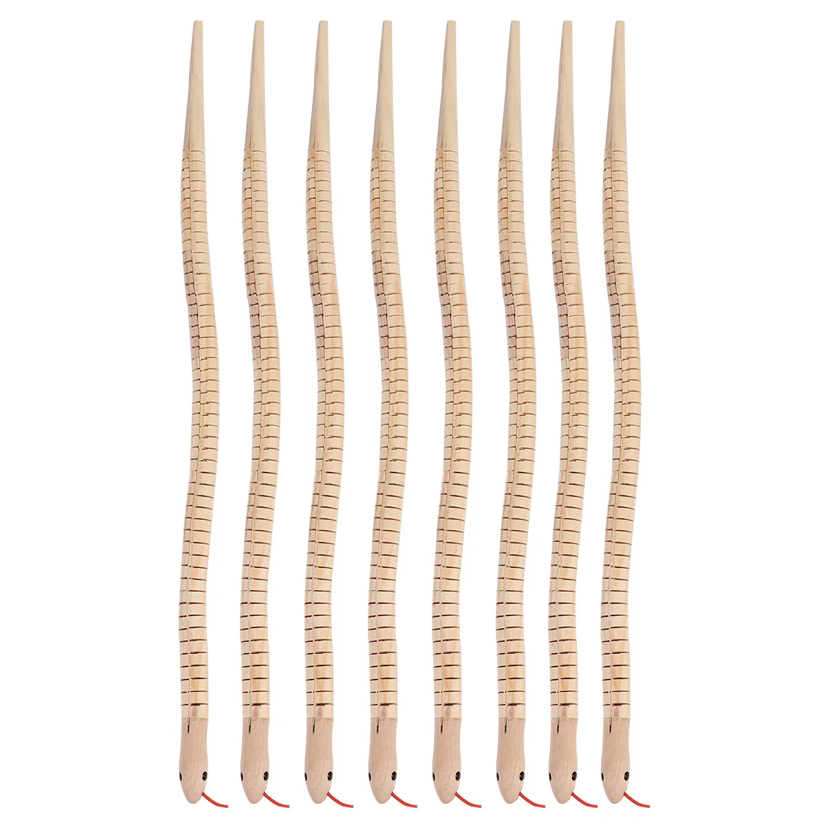 8Pcs Wooden Wood Snake Toy For Animal Learning Toy Children Simulation Realistic Interactive Party Joke Prop Kids