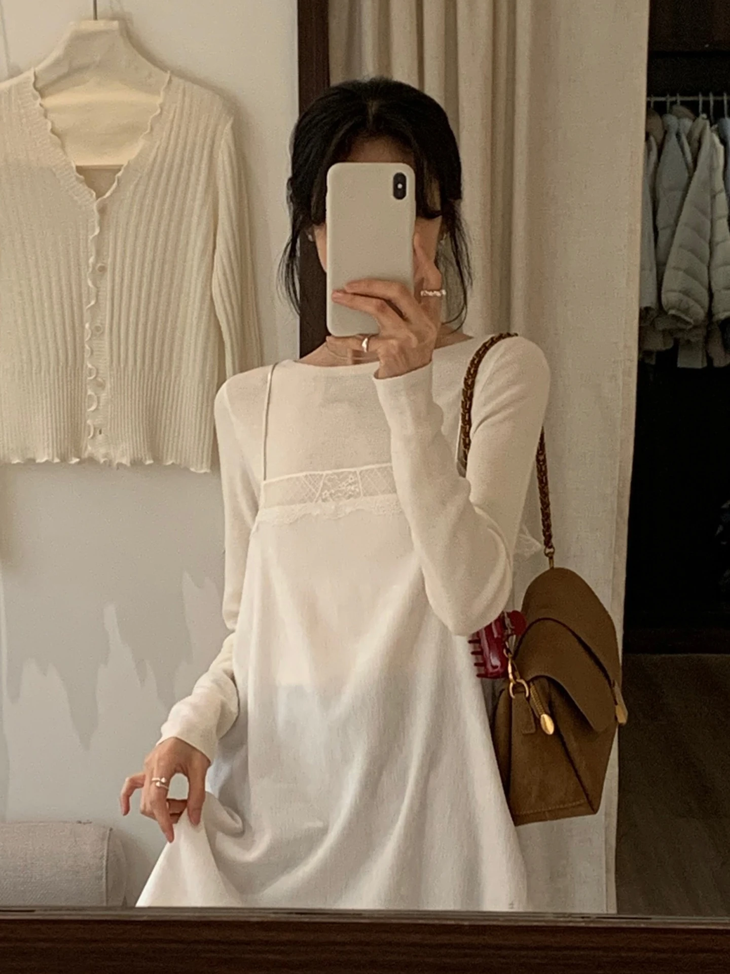 

Korean Sle Long Sve Knitted Sweater Women's Casual Pure Color Autumn Winter Faionable Versatile Personali Top