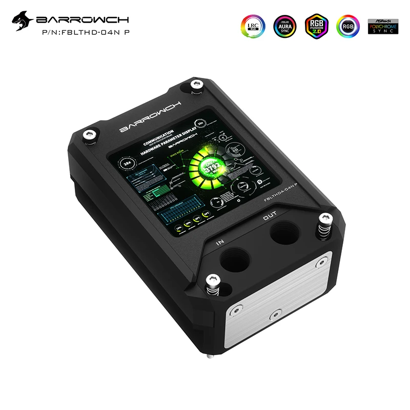 Imagem -04 - Barrowch Am5 Cpu Bomba Bloco Monitor Mais Hdmi Aida64 Tela Secundária de Monitoramento de Temperatura para Amd Am4 Am3 Fblthda04n