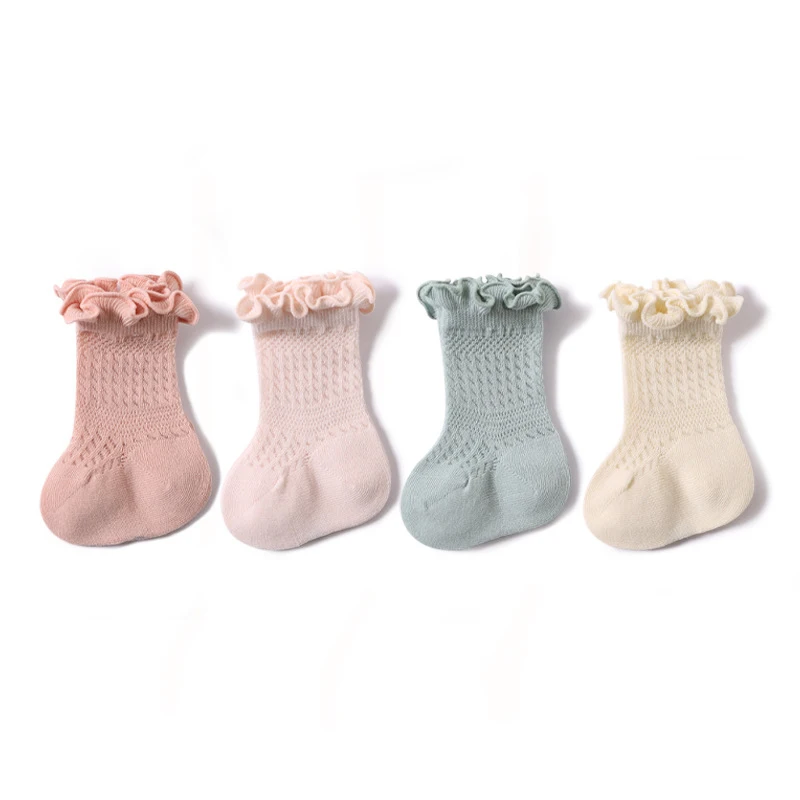 New Summer Baby Socks Infant Hollow Stockings Girl Boy Spanish Sock Soft Toddler Floor Sokken Breathable Cute Candy Color Hose