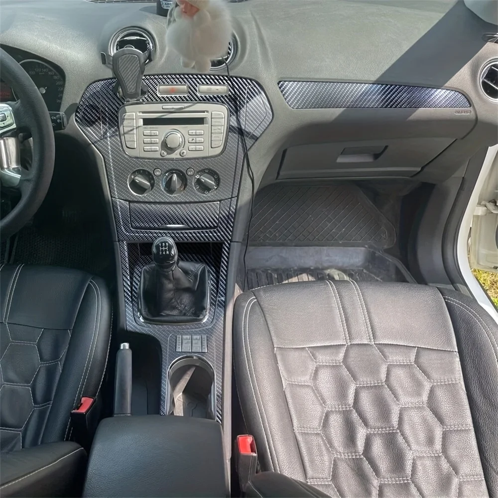 

For Ford Mondeo 2006-2011 Interior Central Control Panel Door Handle 5D Carbon Fiber Stickers Decals Car styling Accessorie